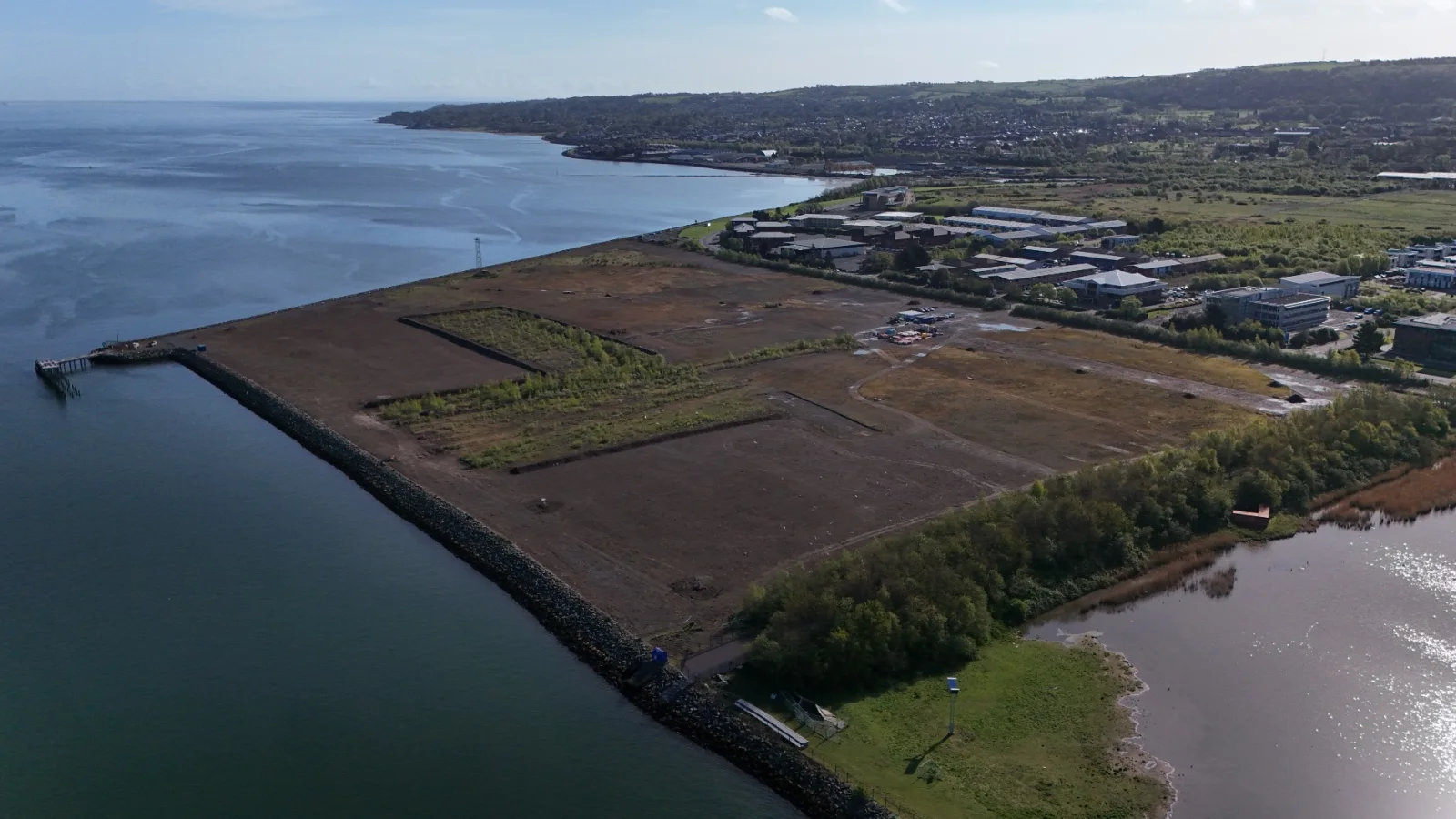 Construction site progress aerial view, April 2025