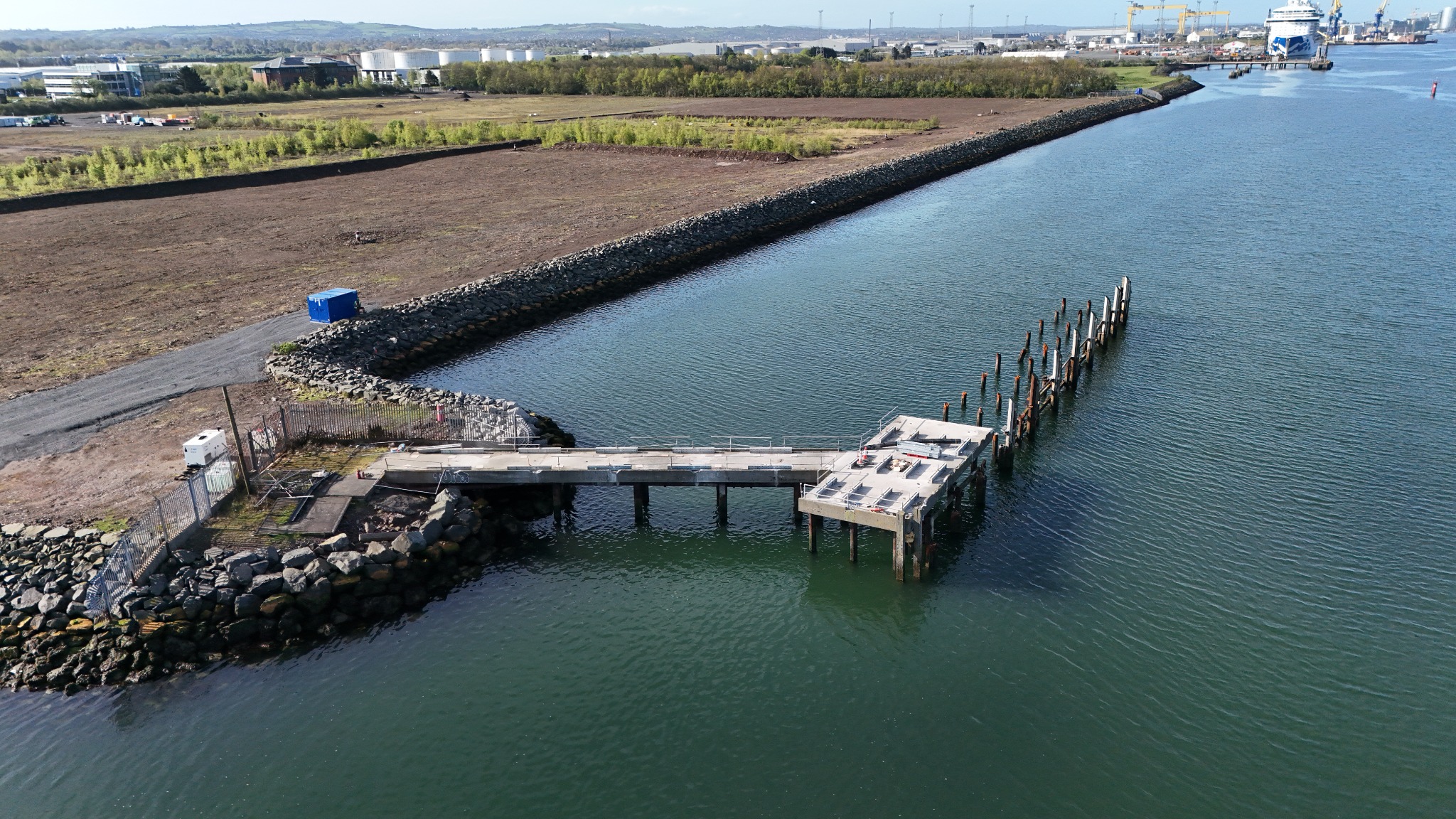 Belfast Harbour Deep Water Berth D3 construction progress – 2025-04-22
